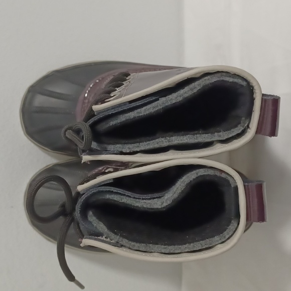 Sorel women's waterproof boots patent mid-calf lace-up black-purple size 5 - Picture 9 of 10